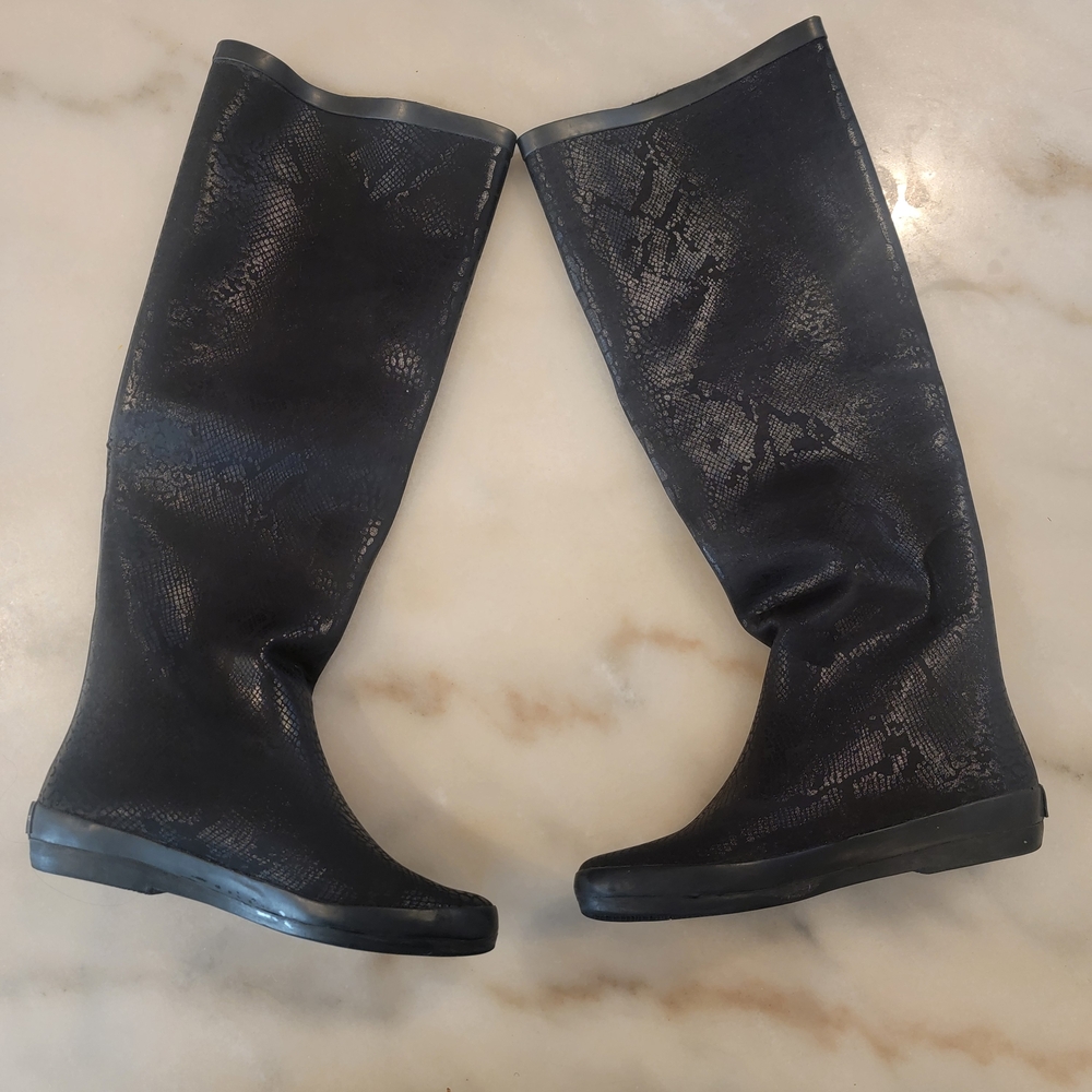 Henry Ferrera Black Crocodile Pattern Women's Boots
